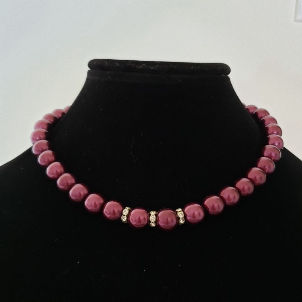 Faux Pearl Beaded Necklace & Earrings Set
